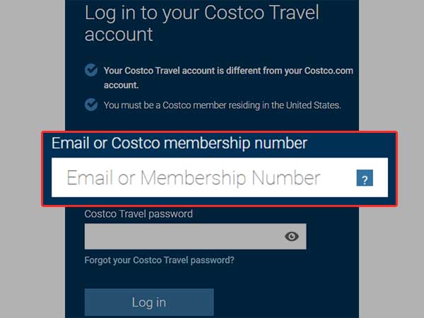 costco travel usa login