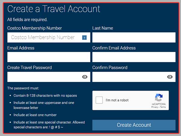 costco travel com login