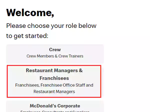 choose restaurant managers & franchisees are your role