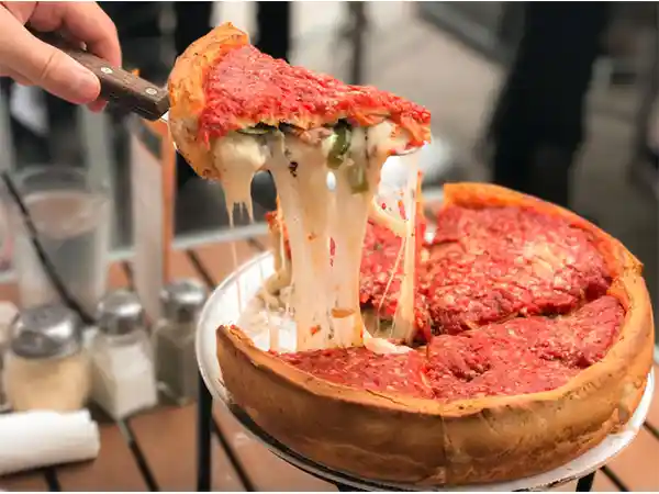 Deep-dish pizza