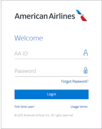 American Airlines User Interface 