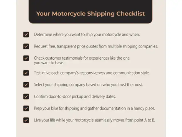Motorcycle Shipping Checklist 