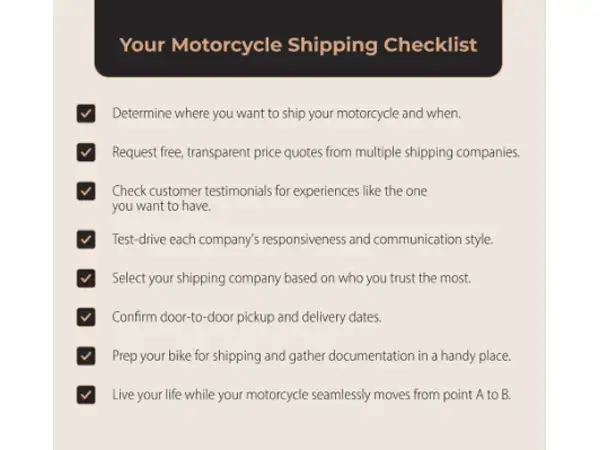 Motorcycle Shipping Checklist