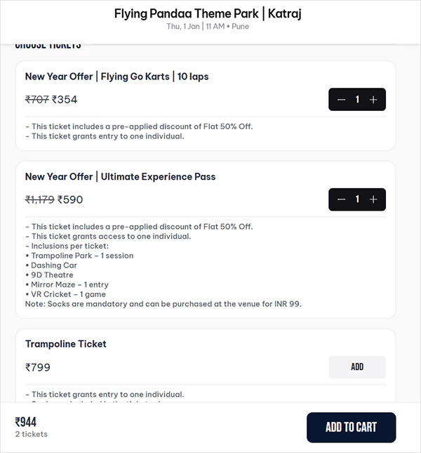 Choose the Ticket Types