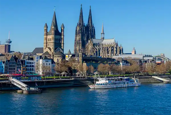 Gothic Cathedral at Cologne River