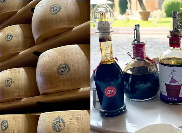 Parmigiano Reggiano and traditional balsamic vinegar