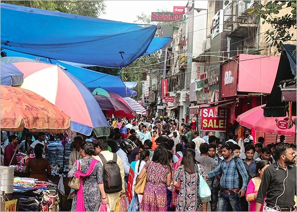 Lanes of Sarojini market Delhi