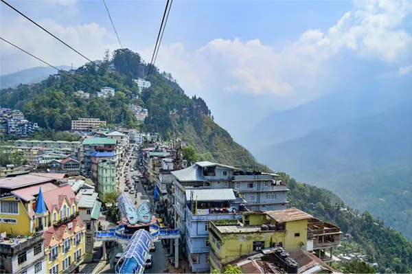 Ropeway view of Gangtok
