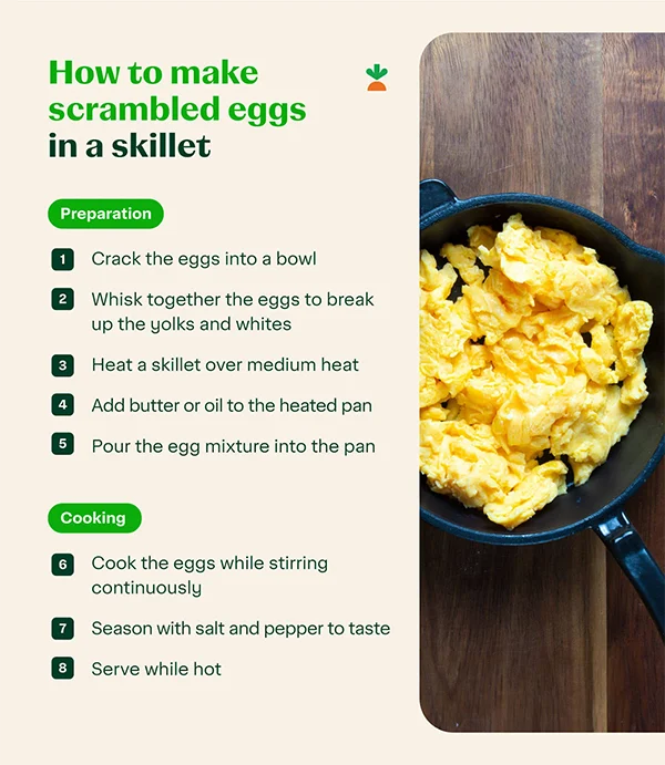 How to Make Scrabbled Eggs in Skillet 