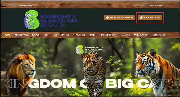Step for booking Bannerghatta National Park tickets