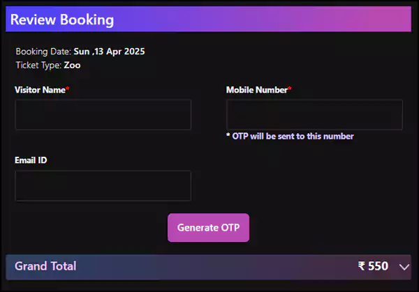 Step for booking Bannerghatta National Park ticketssssss
