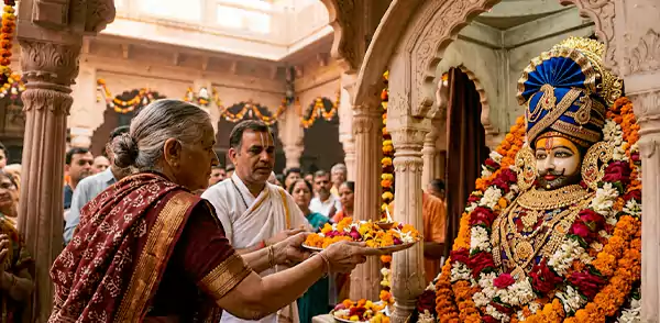 Floral Tribute to the Deity in Khatu Shyam