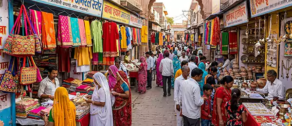 Shopping near the Khatu Shyam temple