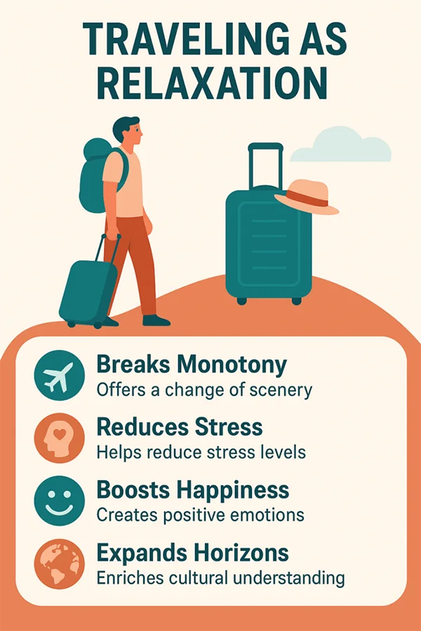 Travelling as relaxation. 