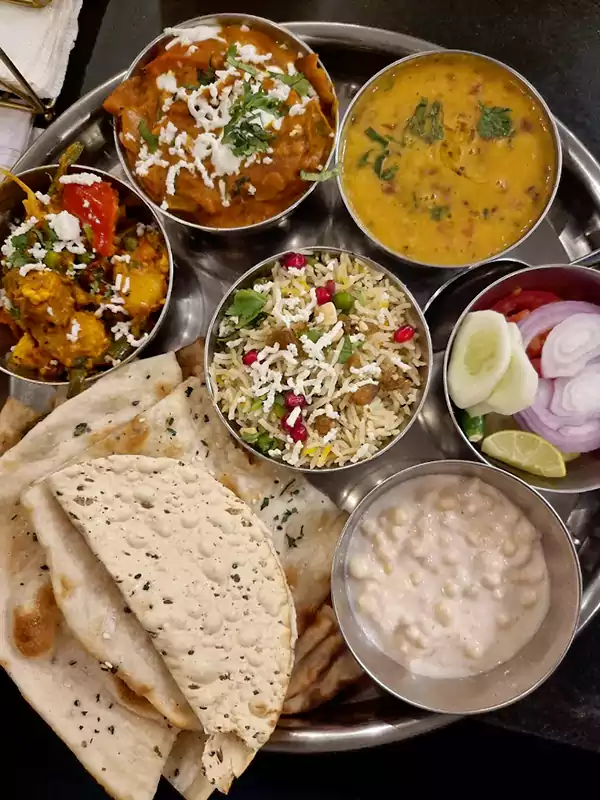 Bati Chokha Special Thali with Dessert