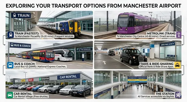 Transport options at Manchester Airport