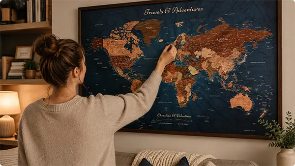 Push-pin map