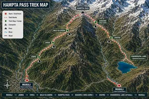 Hampta Pass Map